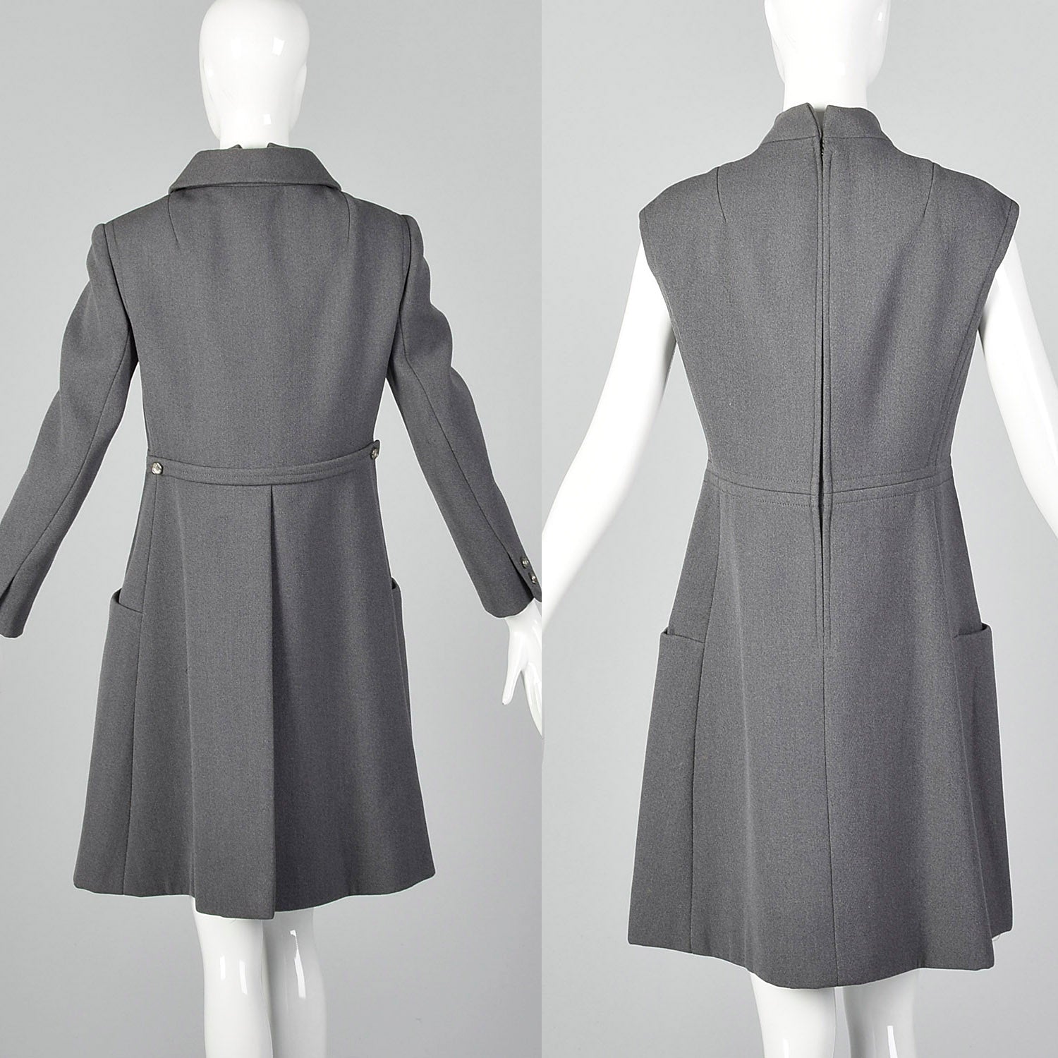 Damselle Grey Dress Jacket Set