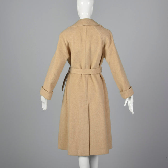 1970s Classic Wrap Coat in Tan Wool