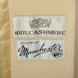 Medium 1970s Minimalist Cashmere Coat Cream Autumn Outerwear with Mandarin Collar