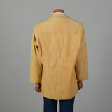 Large 1990s Natural Leather Jacket