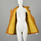 Small 1960s Via Veneto Wool Jacket Double Breasted Orange Autumn Outerwear