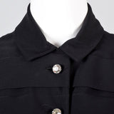 1950s Little Black Cocktail Dress with Layered Design
