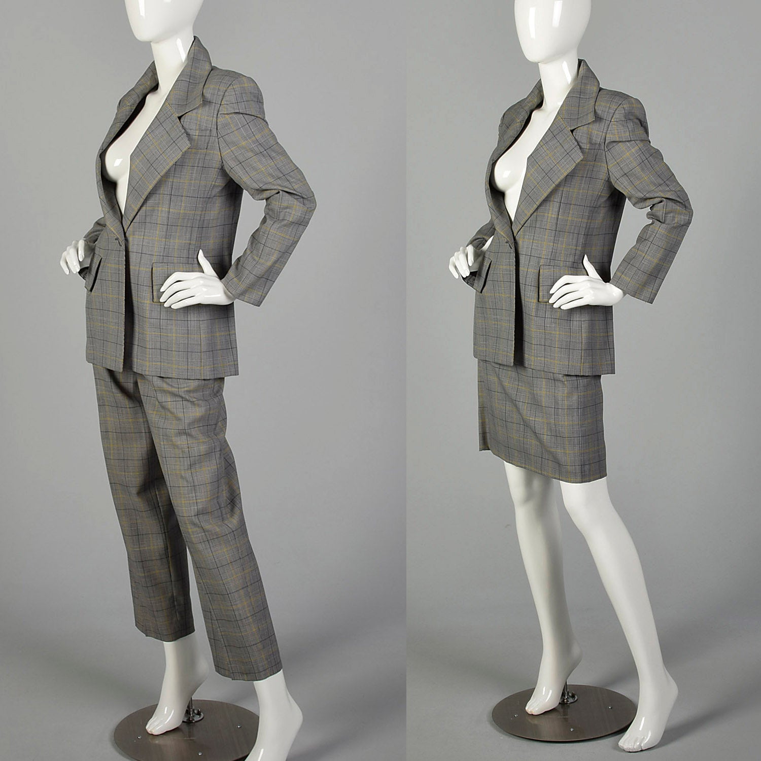 Medium Givenchy Three Piece Plaid Skirt Pant Blazer Suit