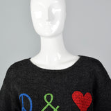 1990s Moschino Cheap & Chic Peace & Love = Happiness Sweater