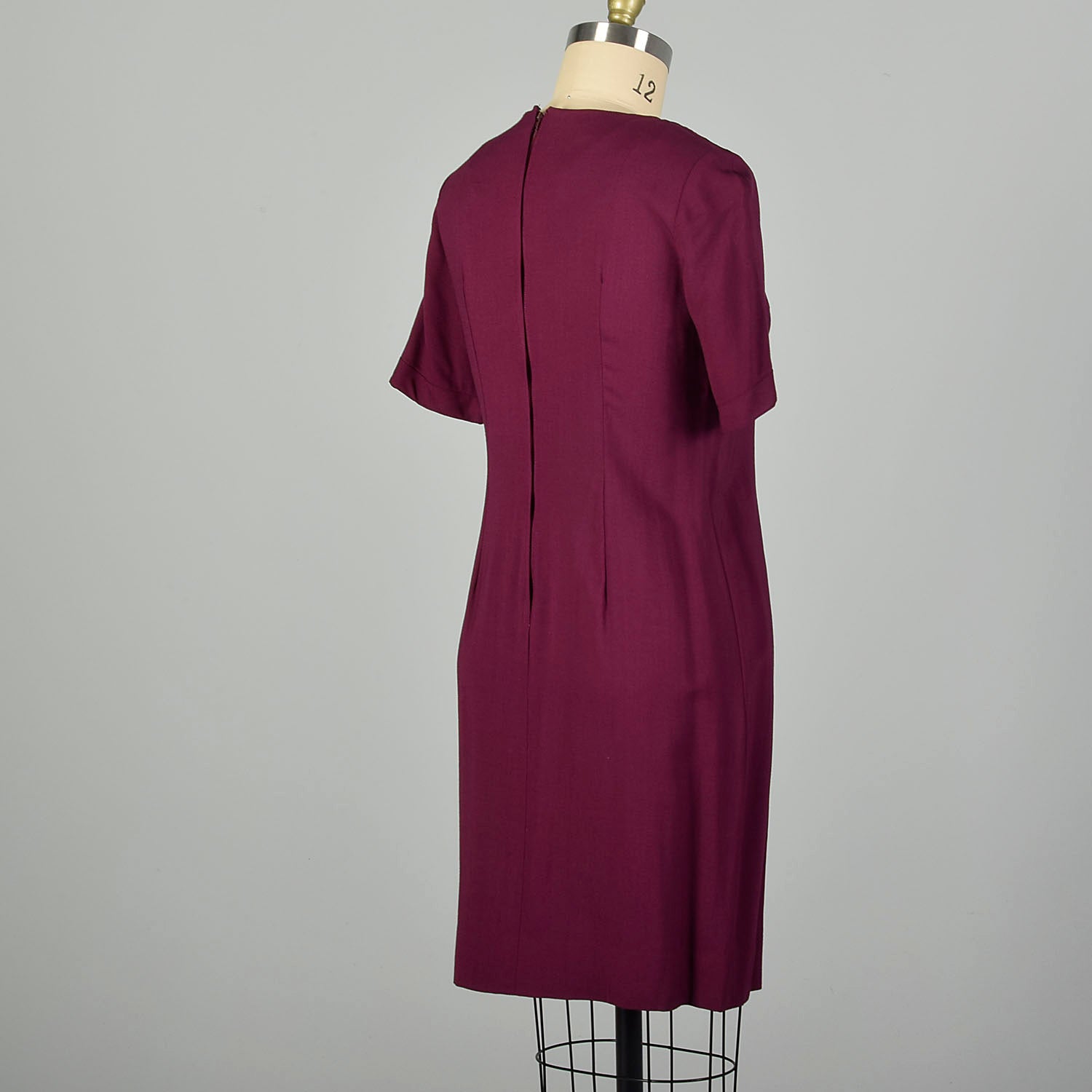 Large 1960s Fuchsia Embroidered Dress