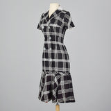 1950s Black and White Dress with Mermaid Hem
