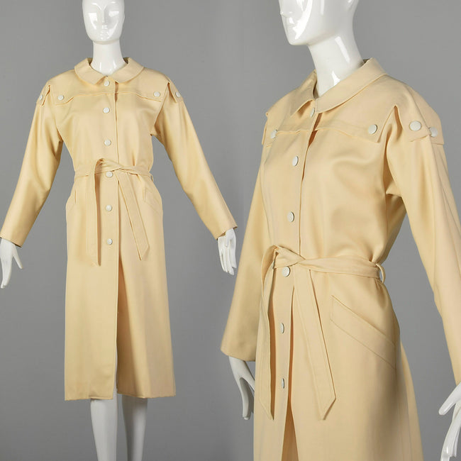 Large Pierre Cardin 1970s Tan Trench Coat
