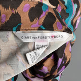 Medium Diane Von Furstenberg Animal Print Dress Silk Jersey Cuffed Sleeves