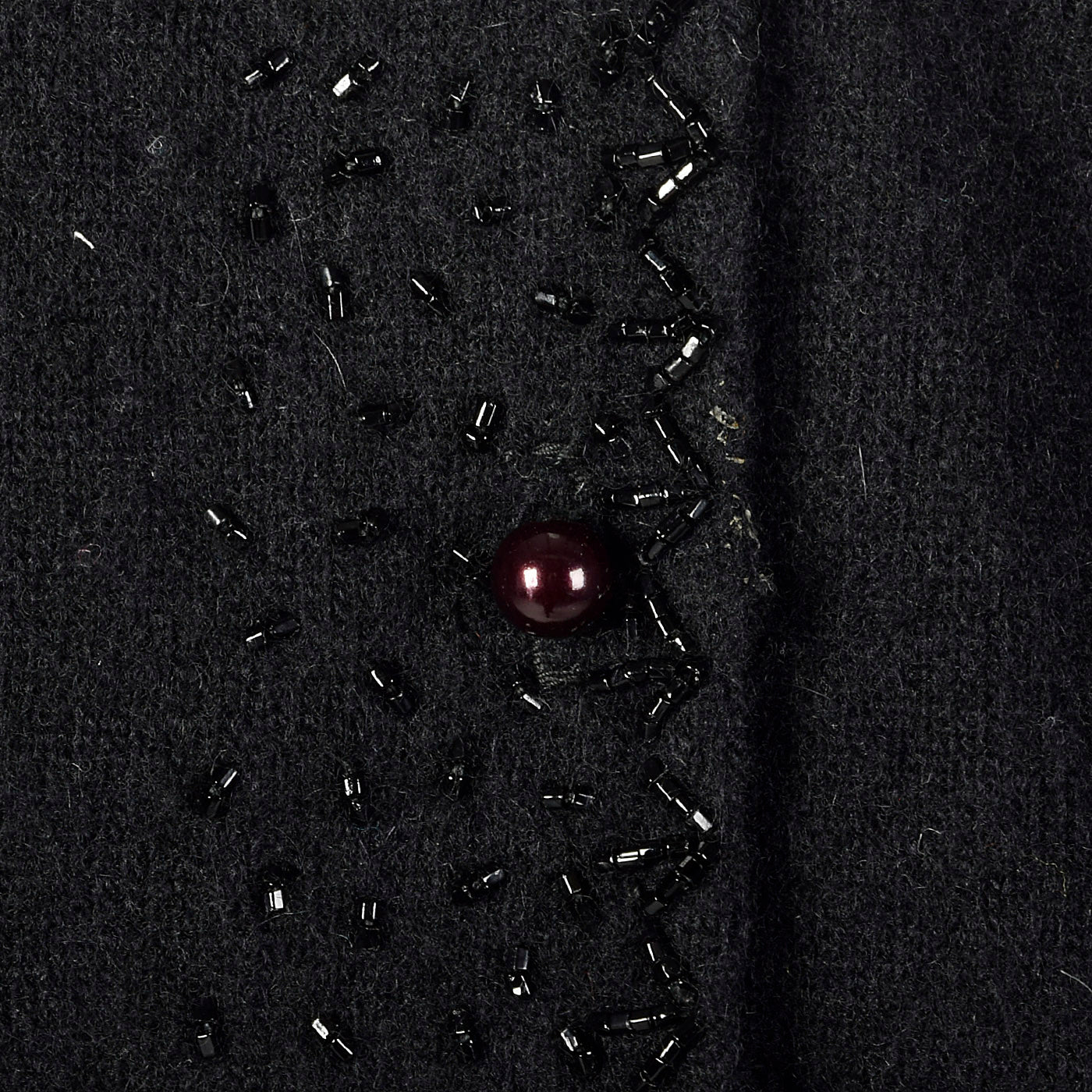 1960s Black Cardigan with Beading