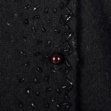 1960s Black Cardigan with Beading