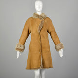 XXS-XS Brown Shearling Coat