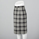 1950s Reversible Pencil Skirt in Gray and Black Plaid