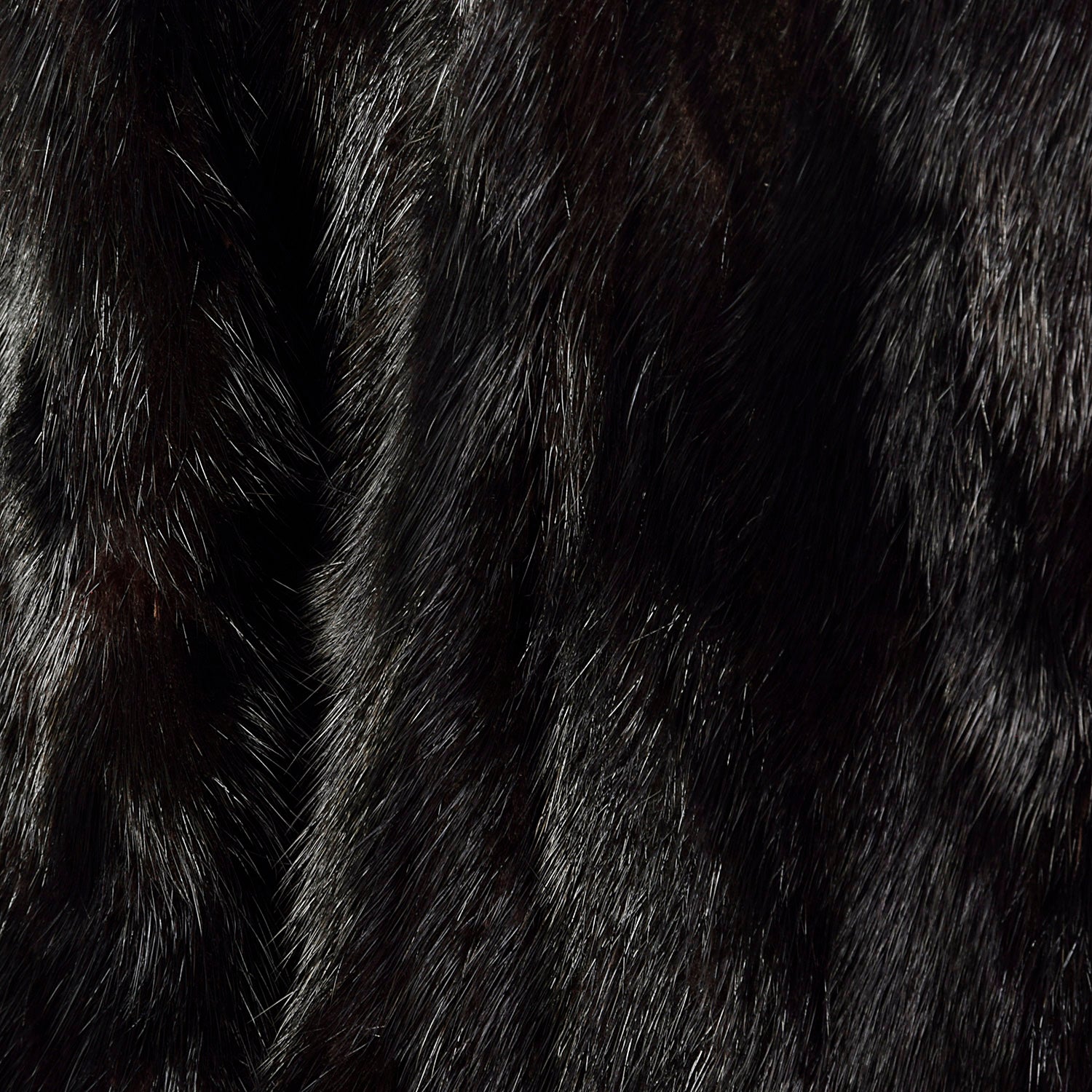 XS Black 1980s Mink Fur Coat