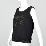 1960s Black Sleeveless Sweater with Beading
