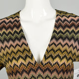 Small-Medium 1990s Missoni Orange Label Zig-Zag Dress Knit