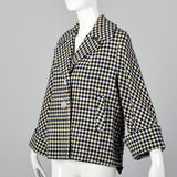 1950s Navy Blue and White Check Jacket