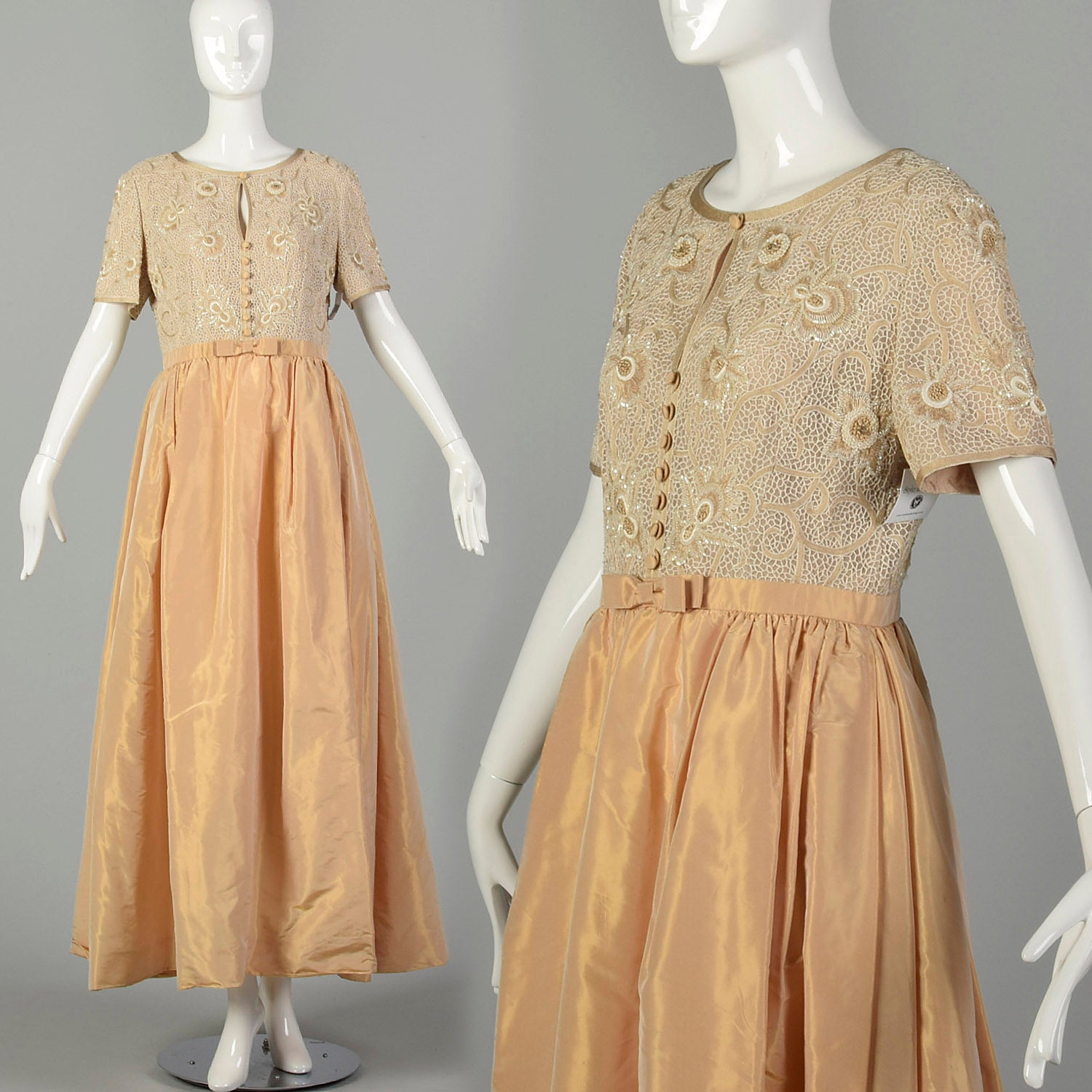 Medium 1990s Escada Couture Dress Blush Summer Short Sleeve Beaded Eve Style & Salvage Medium 1990s Escada Couture Dress Blush Summer Short Sleeve Beaded Eve Style & Salvage