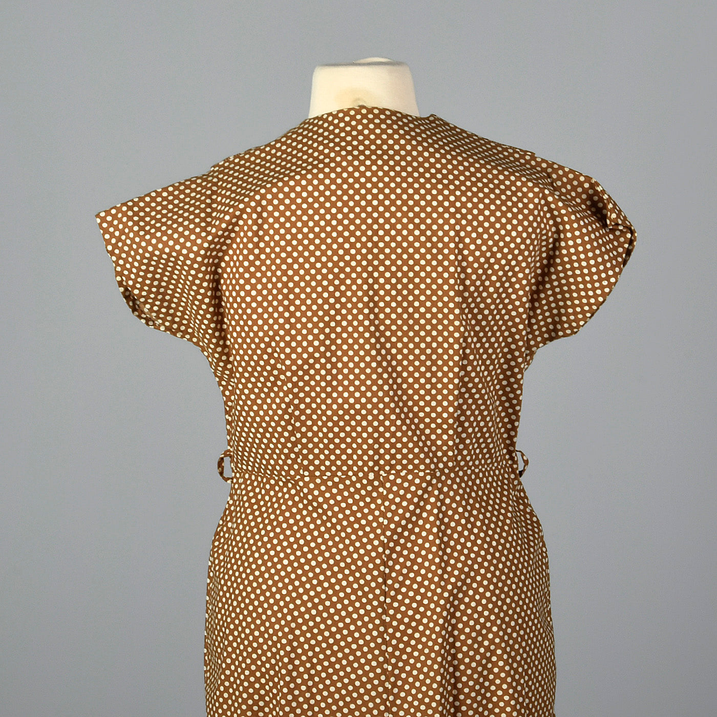 1950s Brown Polka Dot Day Dress