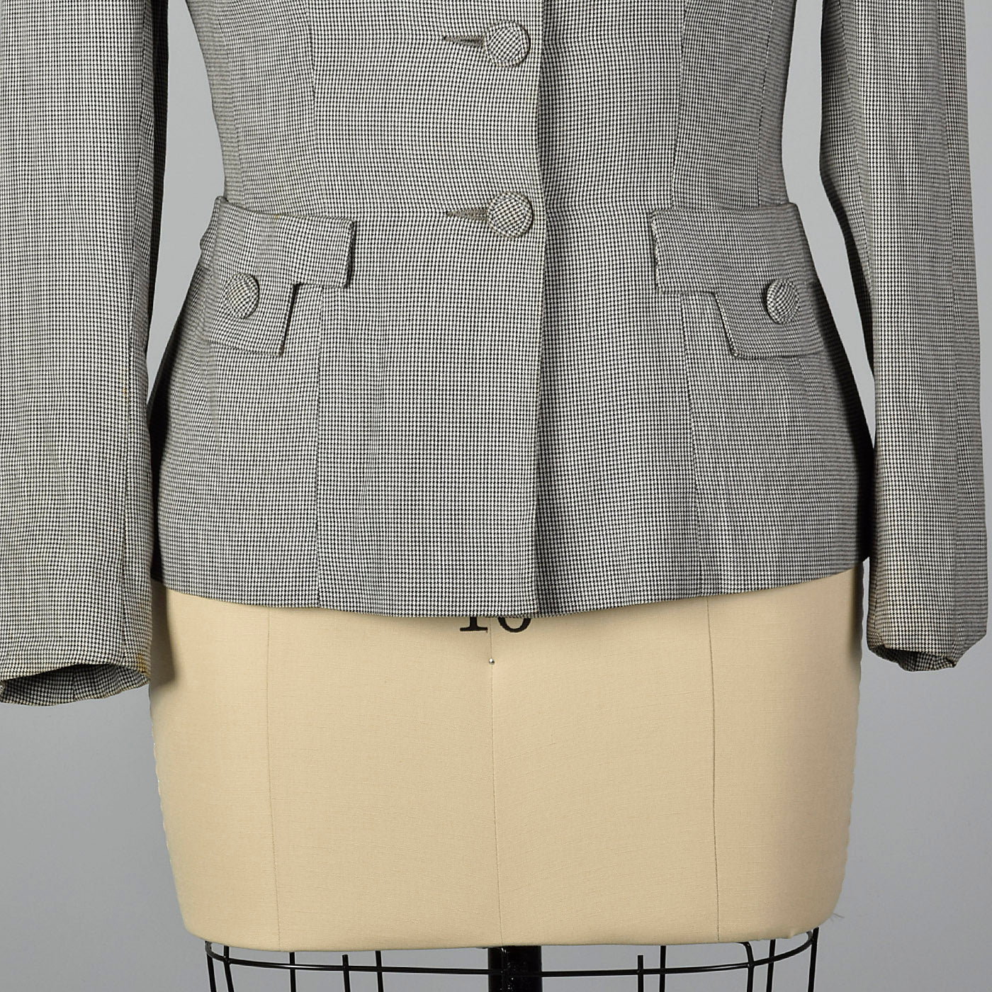 1950s Black and White Houndstooth Jacket