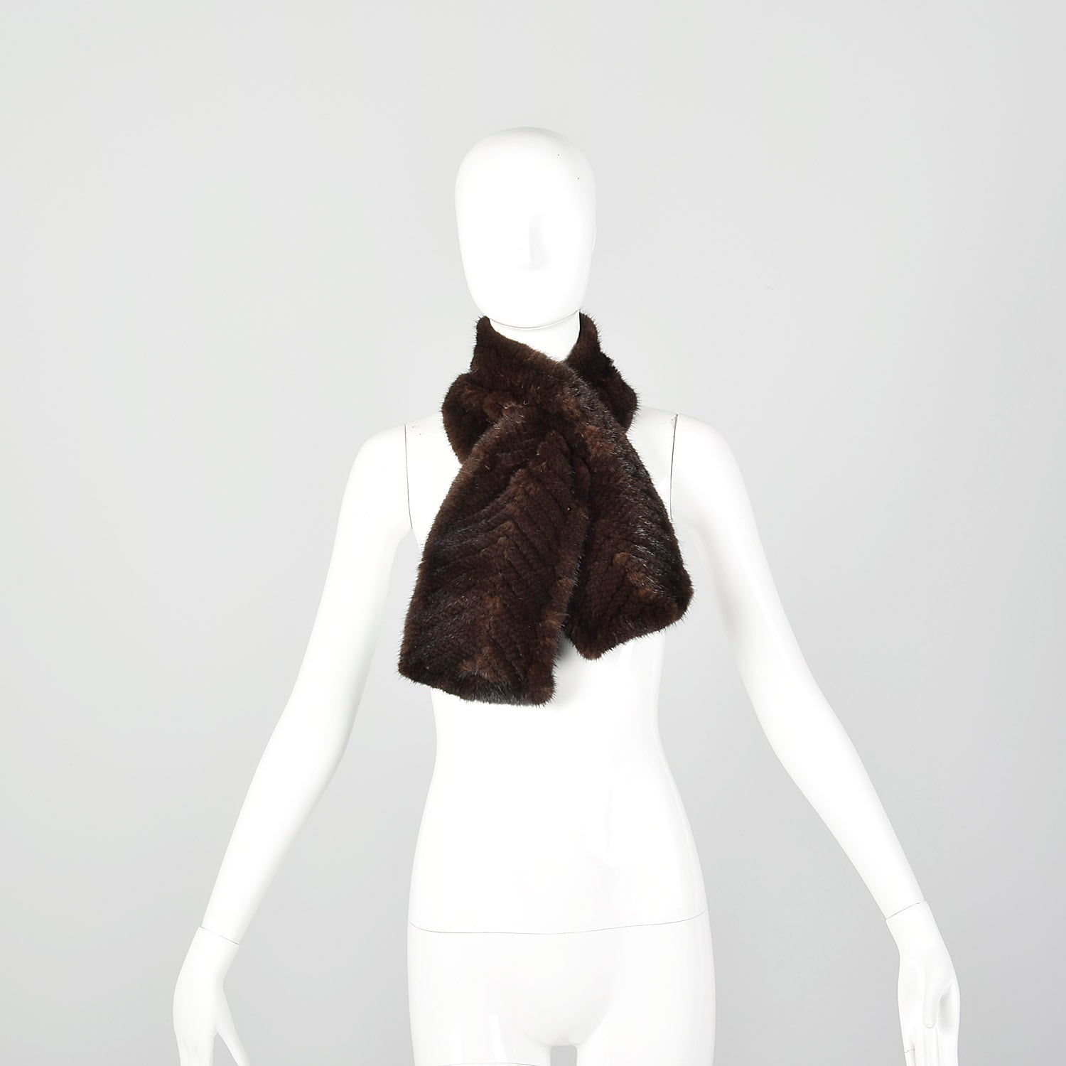 OSFM Brown Mink Fur Scarf