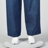 1990s Sonia Rykiel Pleated Jeans with Black Satin Waistband