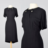 1950s Little Black Dress with Rhinestone Detail