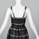 1950s Sheer Black and Silver Dress
