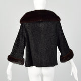 Large 1950s Black Persian Lamb Fur Coat