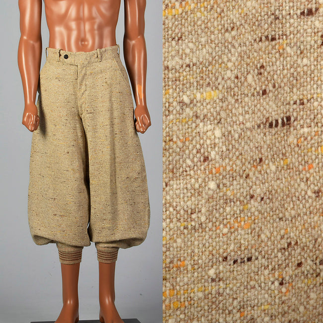 1930s Mens Plus Sixes in Wool Tweed with Orange Flecks