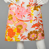1960s Floral Romper with Overskirt and Zip Open Crotch