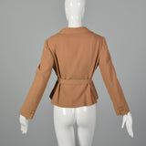 Small 1970s Camel Wool Crepe Jacket
