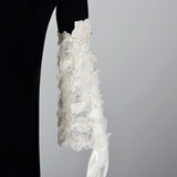 1960s Saks Fifth Avenue Black Velvet Dress with Lace Sleeves