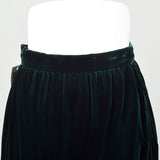 Medium 1980s Oscar De La Renta Green Velvet Maxi Wrap Skirt