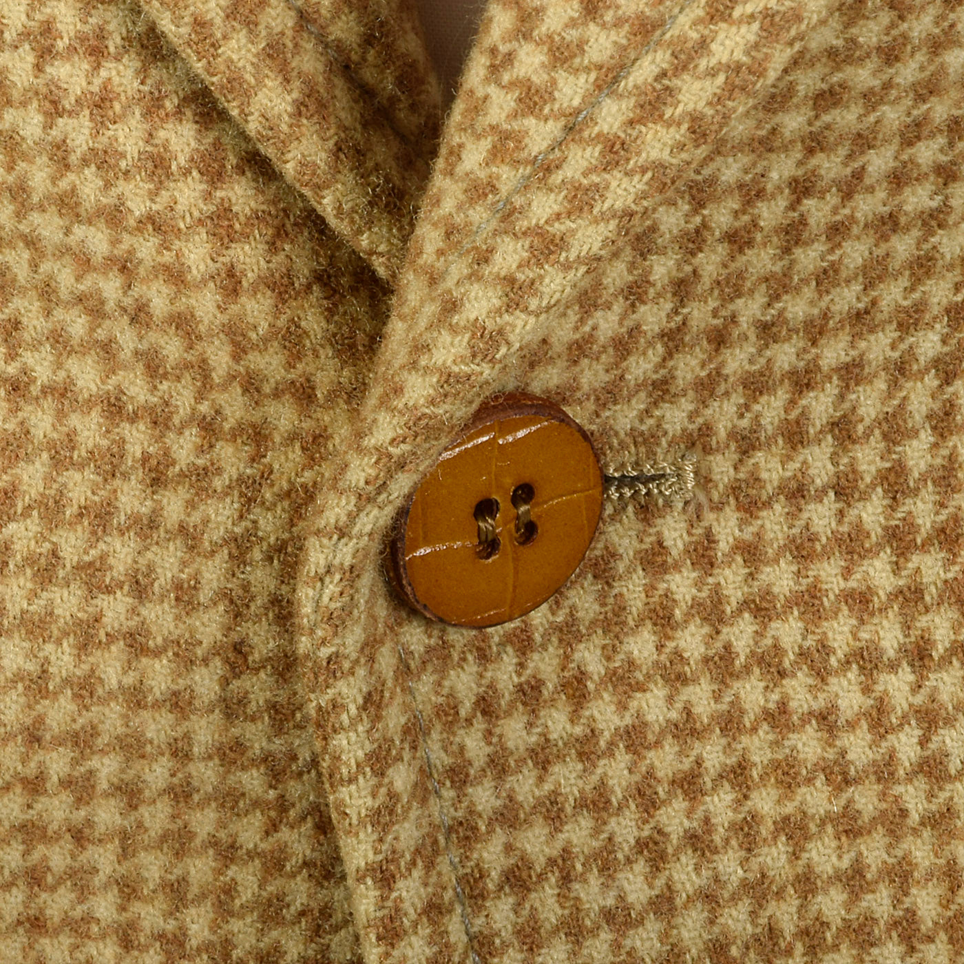 1970s Mens Houndstooth Blazer in Brown Wool