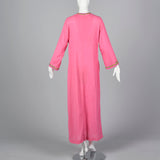 1970s Christian Dior Pink Kaftan Dress with Keyhole Bust