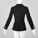 XXS 1960s Black Blazer Style Coat