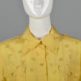 1970s Yellow Day Dress with Belted Waist