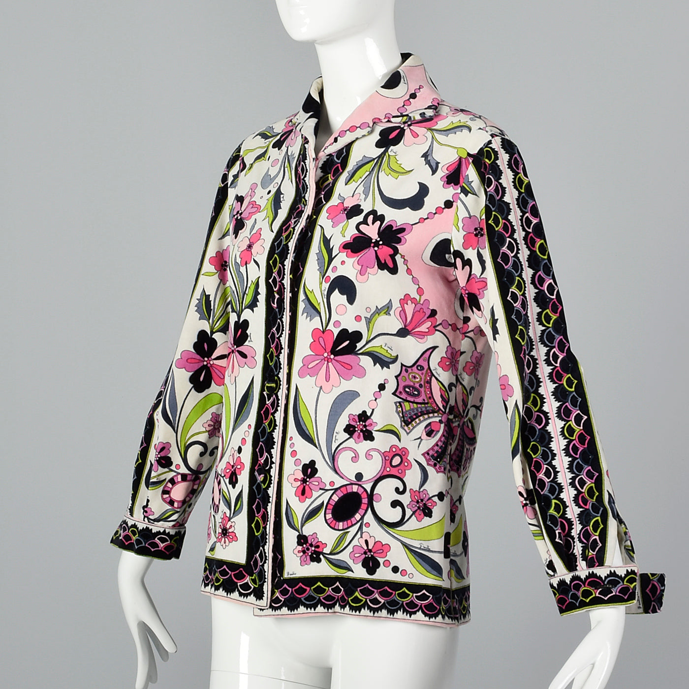 1960s Emilio Pucci Print Velvet Top