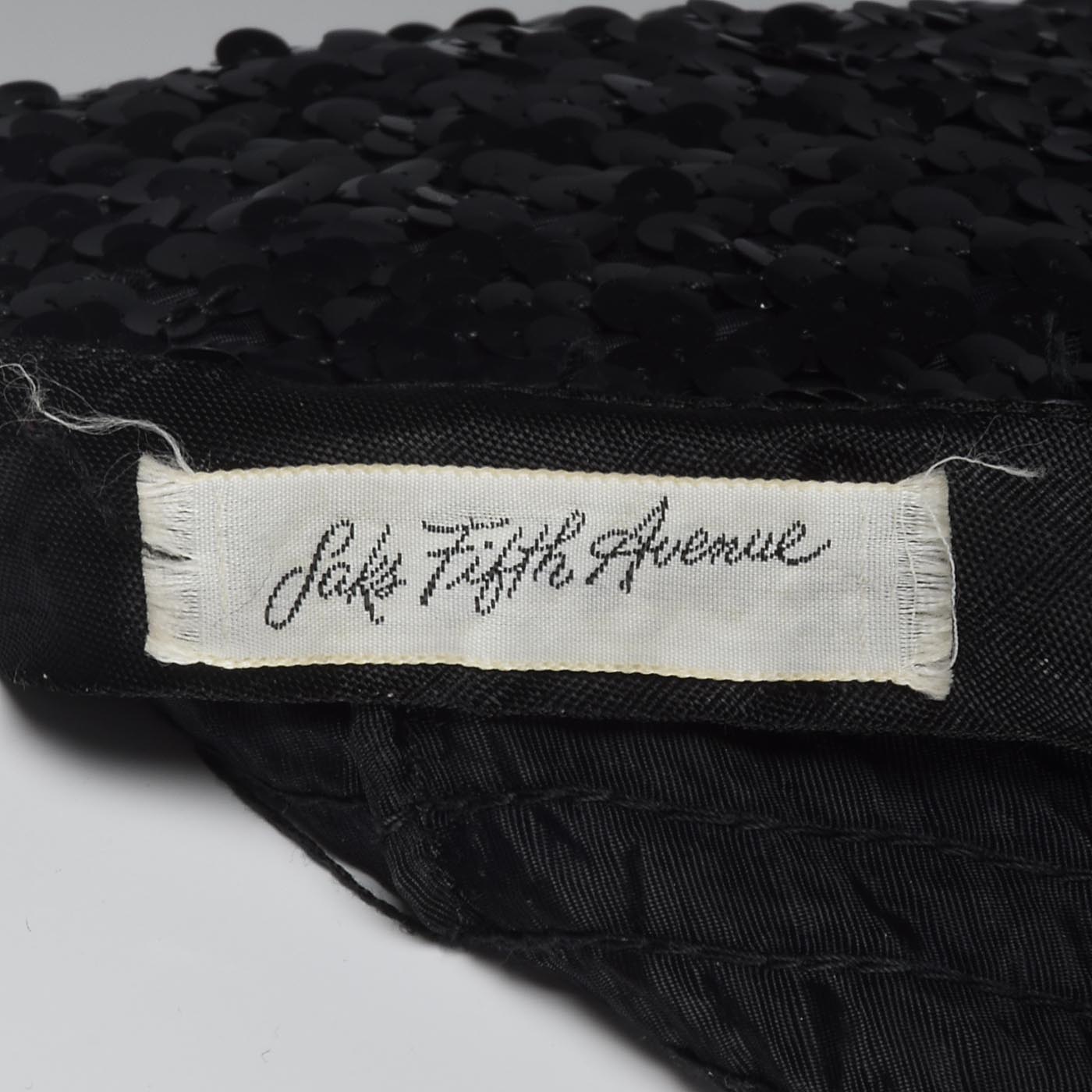 1970s Saks Fifth Avenue Black Sequin Evening Pants