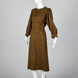 1970s Yves Saint Laurent Floral Print Dress