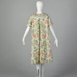 1950s Floral Silk Dressing Gown