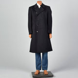 1980s Black Wool Heavy Overcoat