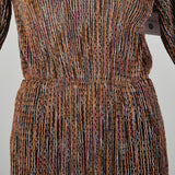 Small 1980s Dress Missoni Metallic Knit Knee Length Long Sleeve Sweater Party