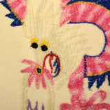 XS 1940s Souvenir Jacket Novelty Asian Dragon Chain Stitch Embroidery Cream Wool