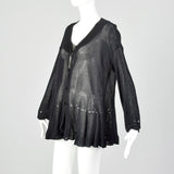 Sonia Rykiel 1990s Black Ruffle Crochet Detail Cardigan