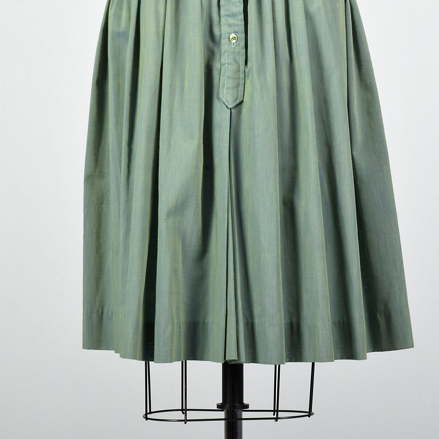 1960s Green and Blue Sharkskin Dress