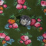 1940s Green Day Dress with Pink Floral Print