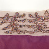 1940s Purple Taffeta Gown with Beaded Neckline