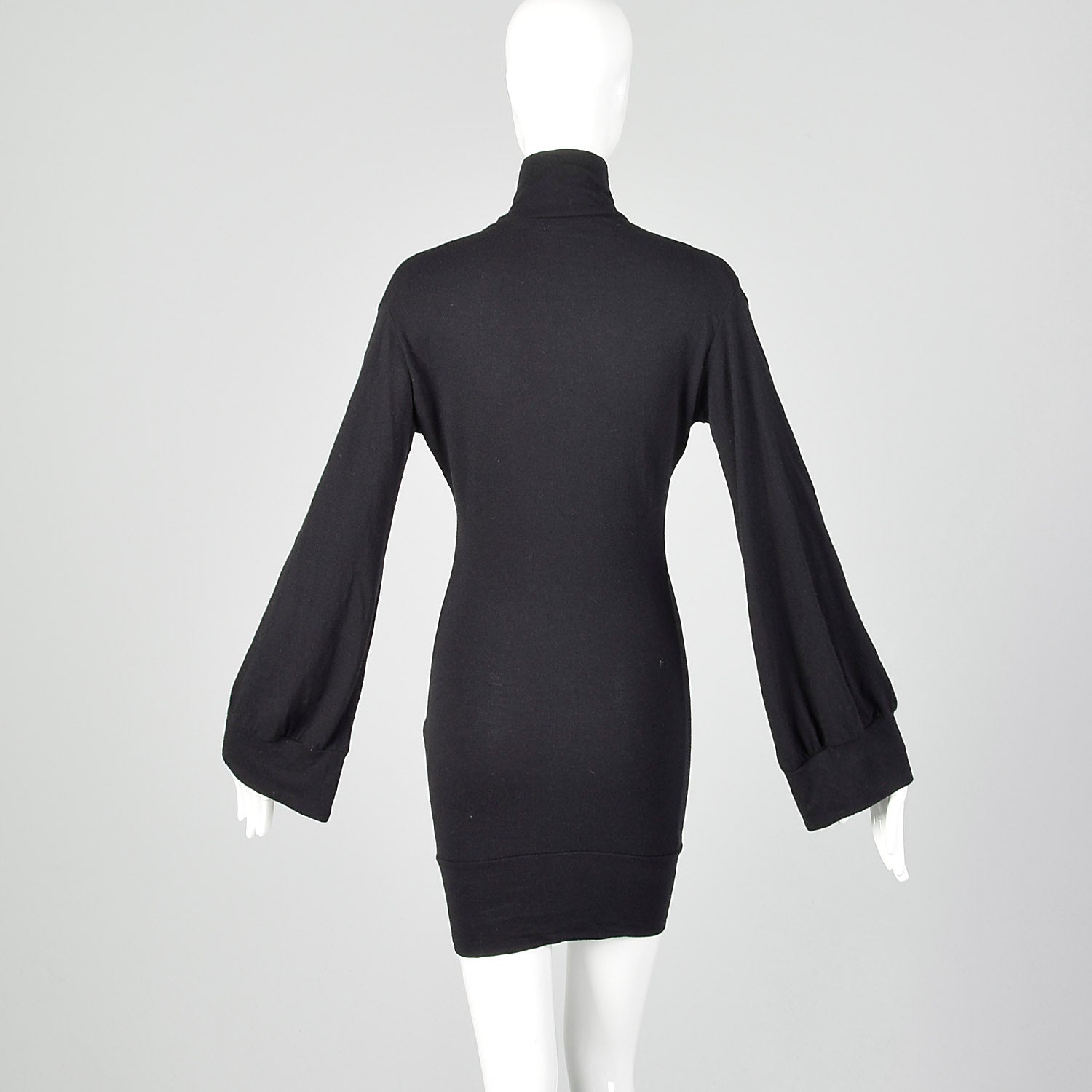 XS Yohji Yamamoto Sexy Black Bell Sleeve Dress