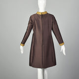 Large 1960s Brown Mod Dress